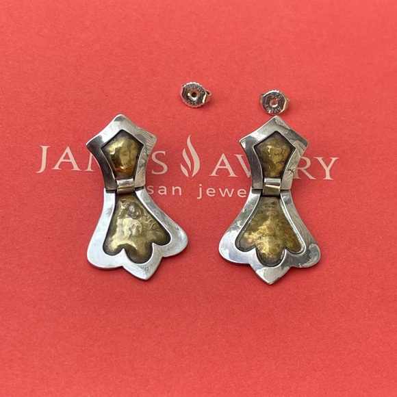 James Avery Sterling brass pierced post dangle earrings - Picture 1 of 9